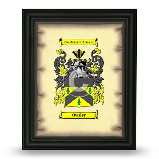 Owsley Coat of Arms Framed - Black