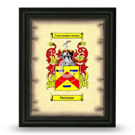 Owstyne Coat of Arms Framed - Black