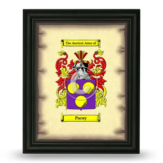 Pacay Coat of Arms Framed - Black
