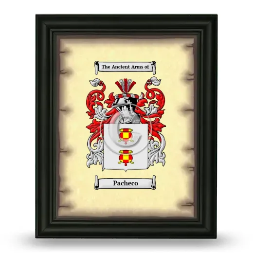 Pacheco Coat of Arms Framed - Black