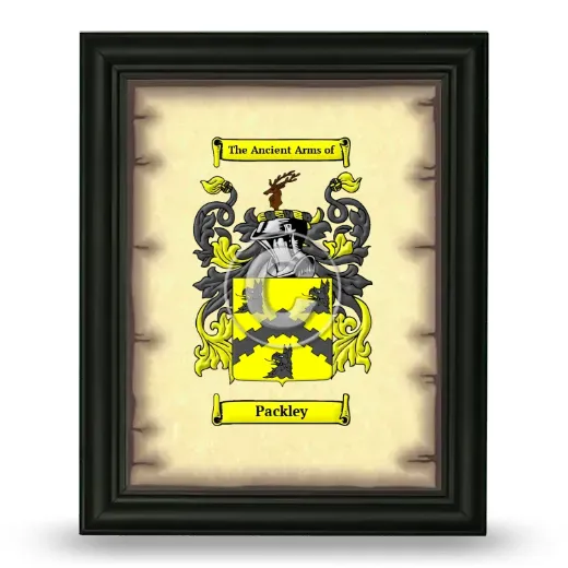 Packley Coat of Arms Framed - Black