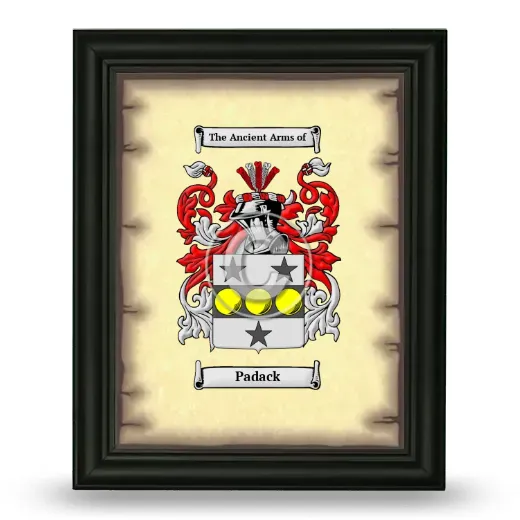Padack Coat of Arms Framed - Black