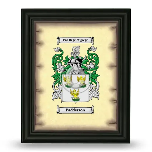 Padderson Coat of Arms Framed - Black