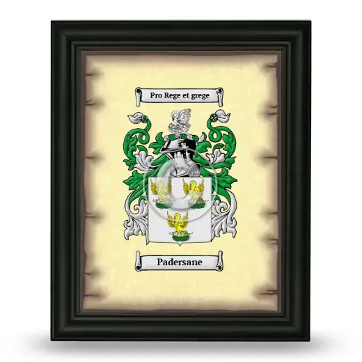 Padersane Coat of Arms Framed - Black