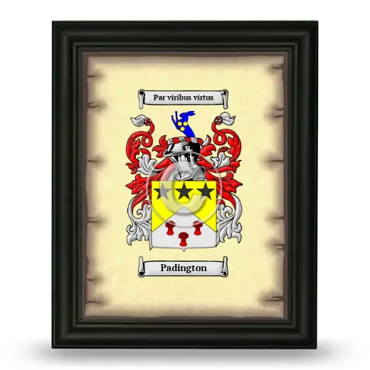 Padington Coat of Arms Framed - Black