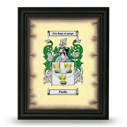 Padis Coat of Arms Framed - Black