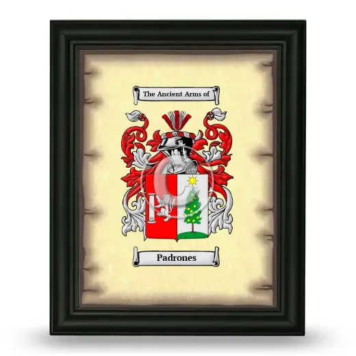 Padrones Coat of Arms Framed - Black
