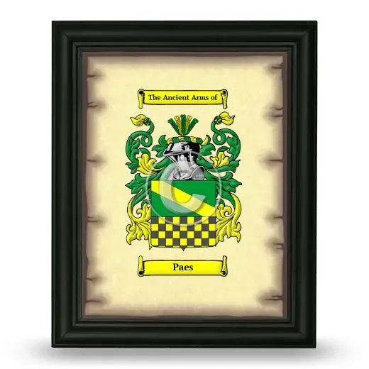 Paes Coat of Arms Framed - Black