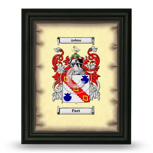 Paet Coat of Arms Framed - Black