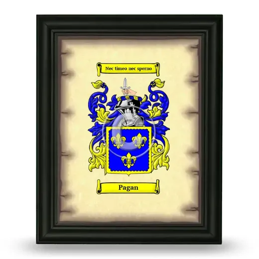 Pagan Coat of Arms Framed - Black