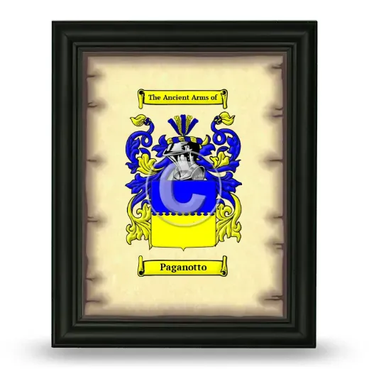 Paganotto Coat of Arms Framed - Black