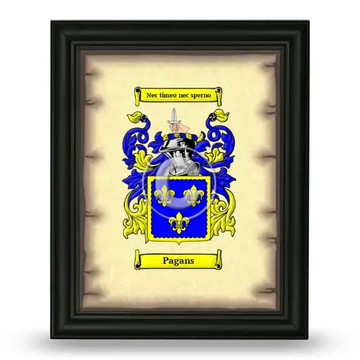 Pagans Coat of Arms Framed - Black