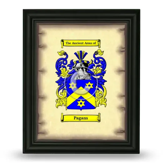 Pagans Coat of Arms Framed - Black