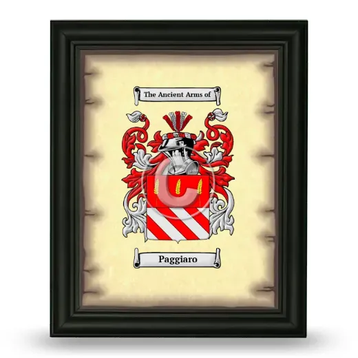 Paggiaro Coat of Arms Framed - Black