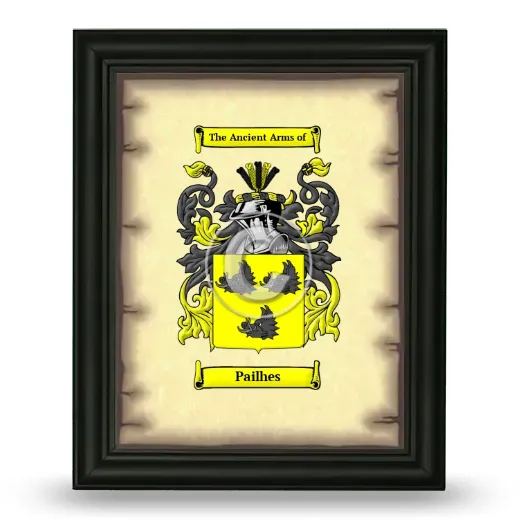 Pailhes Coat of Arms Framed - Black