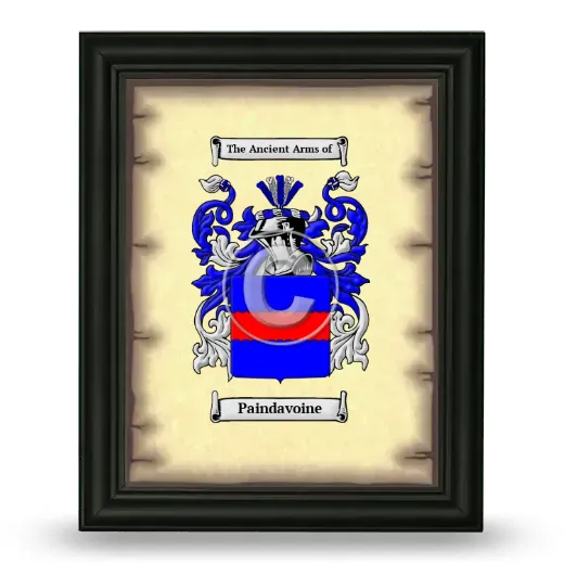 Paindavoine Coat of Arms Framed - Black