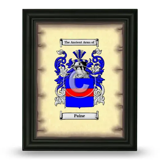 Paine Coat of Arms Framed - Black