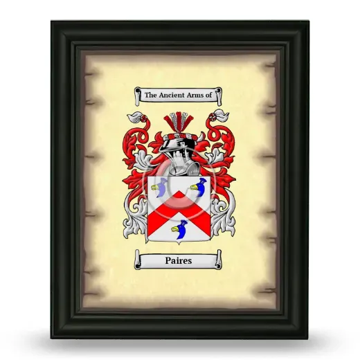 Paires Coat of Arms Framed - Black