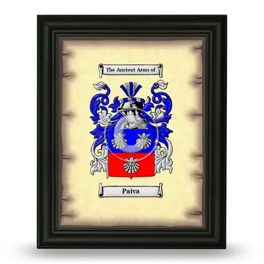 Paiva Coat of Arms Framed - Black