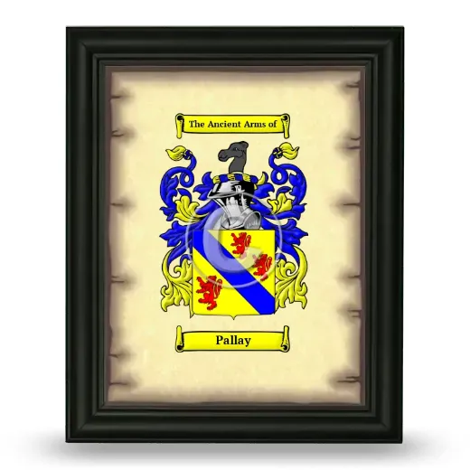 Pallay Coat of Arms Framed - Black