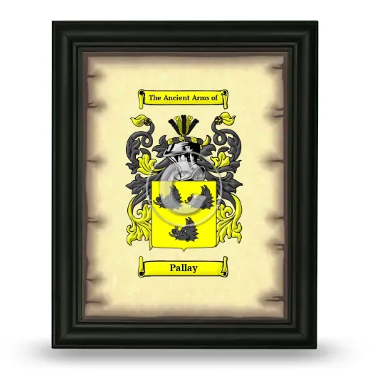 Pallay Coat of Arms Framed - Black
