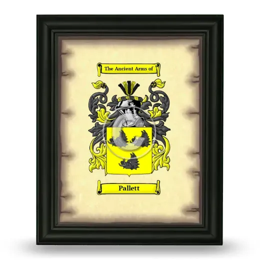 Pallett Coat of Arms Framed - Black