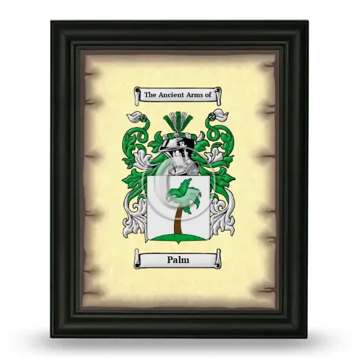 Palm Coat of Arms Framed - Black