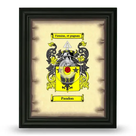 Pandon Coat of Arms Framed - Black