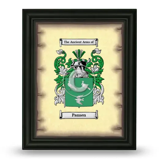 Pansen Coat of Arms Framed - Black