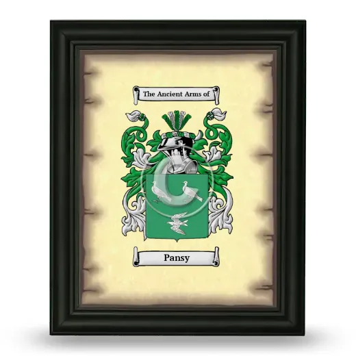 Pansy Coat of Arms Framed - Black