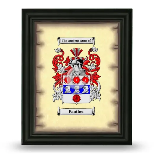 Panther Coat of Arms Framed - Black