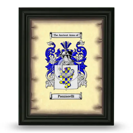 Panzarelli Coat of Arms Framed - Black