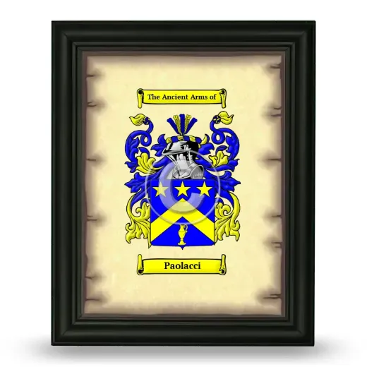 Paolacci Coat of Arms Framed - Black