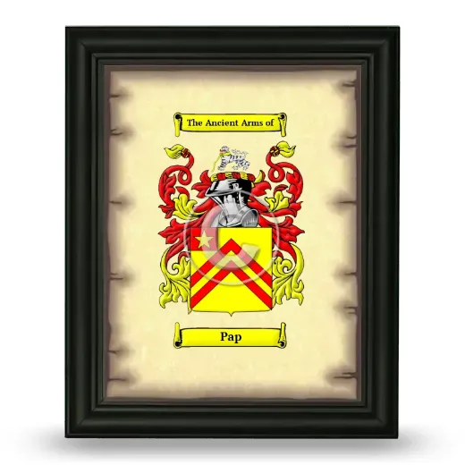 Pap Coat of Arms Framed - Black