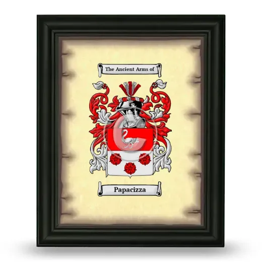 Papacizza Coat of Arms Framed - Black