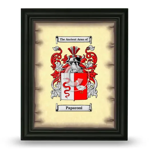 Paparoni Coat of Arms Framed - Black