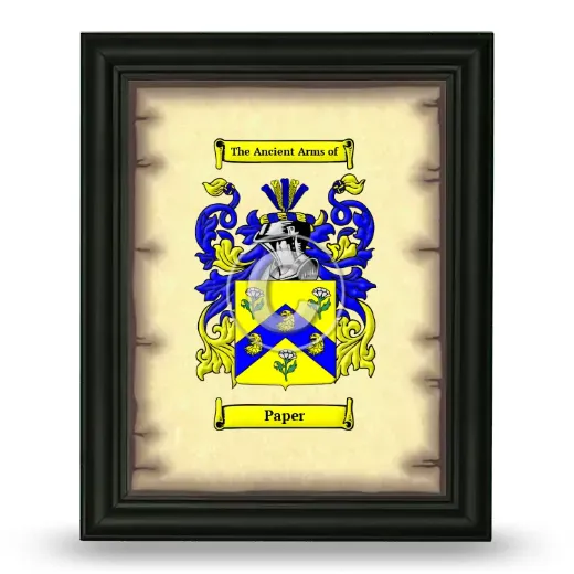 Paper Coat of Arms Framed - Black