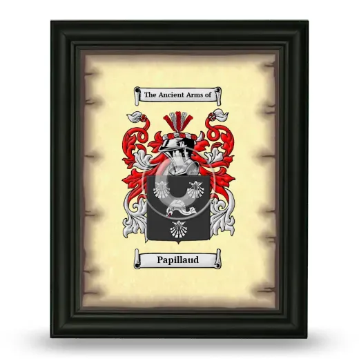 Papillaud Coat of Arms Framed - Black