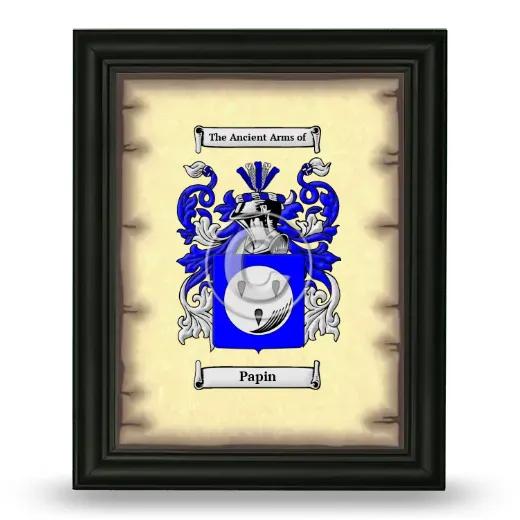Papin Coat of Arms Framed - Black