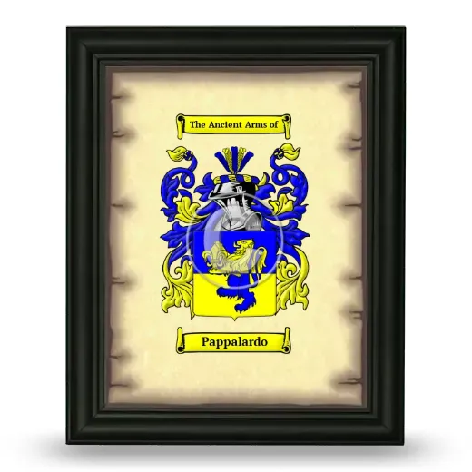 Pappalardo Coat of Arms Framed - Black