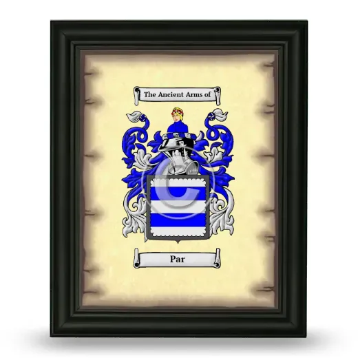 Par Coat of Arms Framed - Black