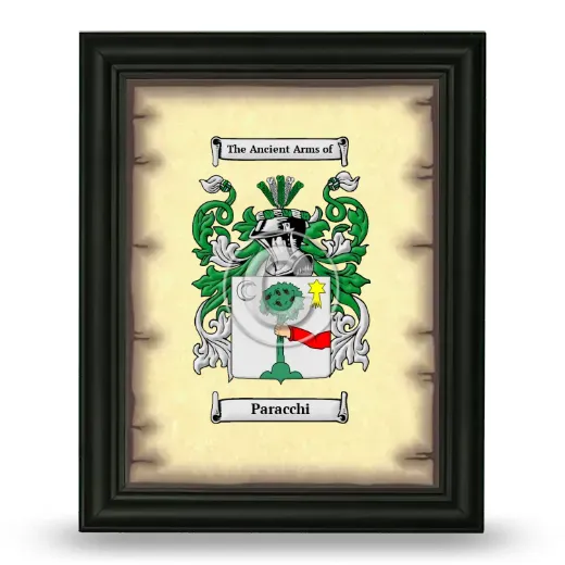 Paracchi Coat of Arms Framed - Black