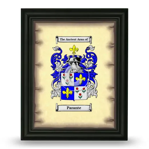 Parante Coat of Arms Framed - Black