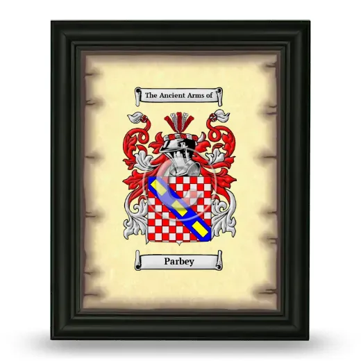 Parbey Coat of Arms Framed - Black
