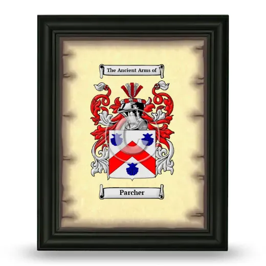 Parcher Coat of Arms Framed - Black
