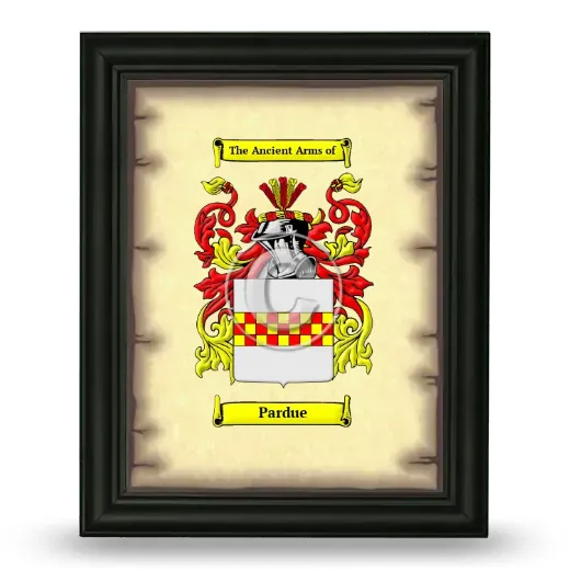 Pardue Coat of Arms Framed - Black
