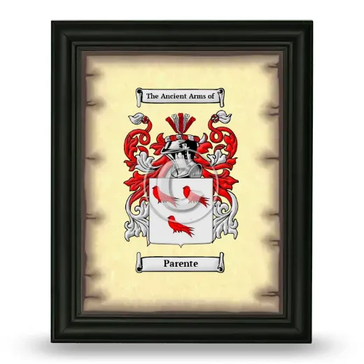 Parente Coat of Arms Framed - Black