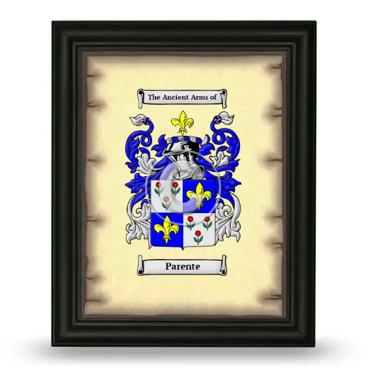 Parente Coat of Arms Framed - Black