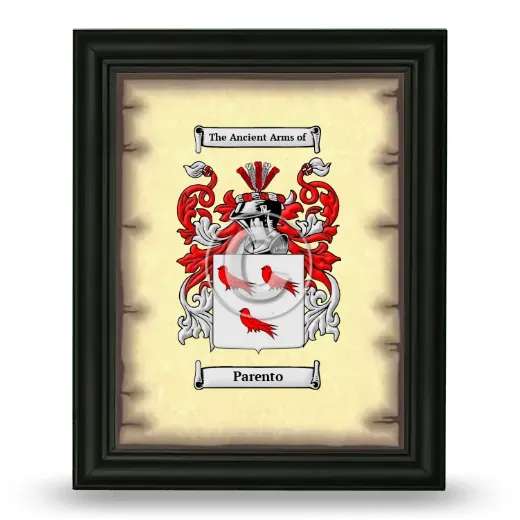 Parento Coat of Arms Framed - Black