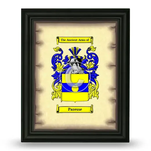 Paresse Coat of Arms Framed - Black